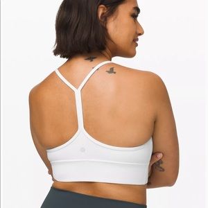 lululemon flow y longline bra in white